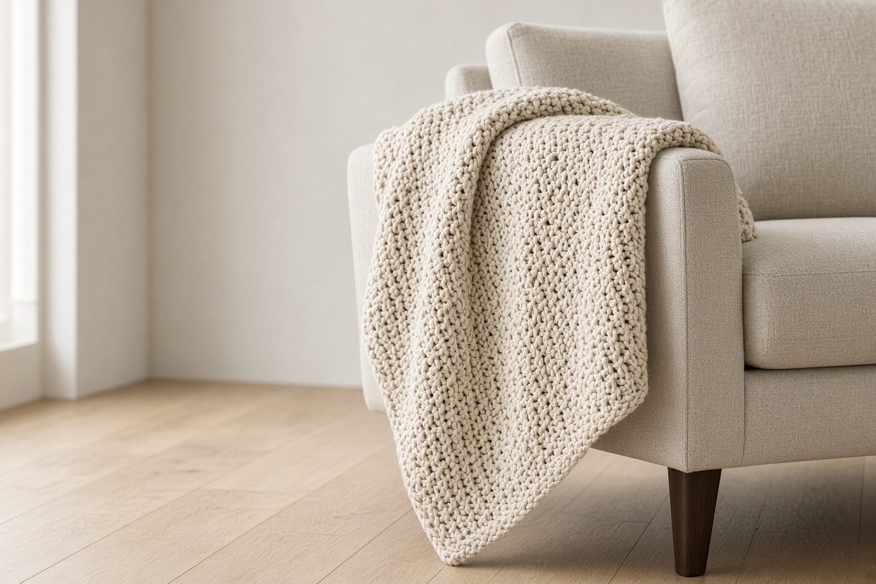 Cotton Knit Throw Blanket
