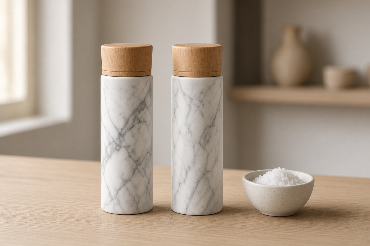 Marble Salt and Pepper Mills